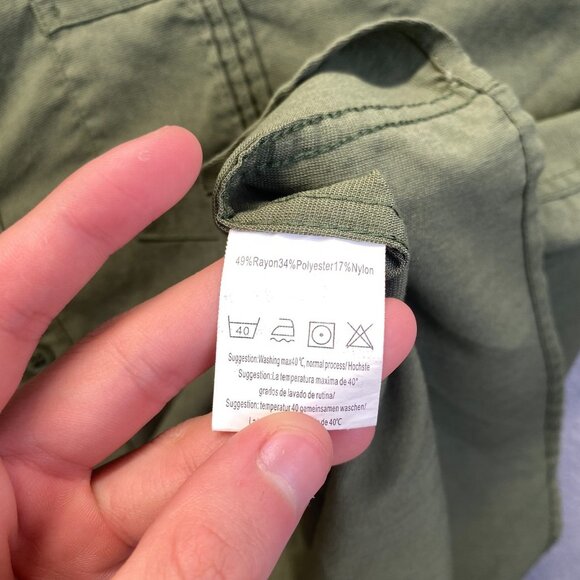 Coofandy  Henley Shirt Long‎ Sleeve size XL,Green,Pockets,Rayon,Preppy,Buttons - Picture 7 of 9